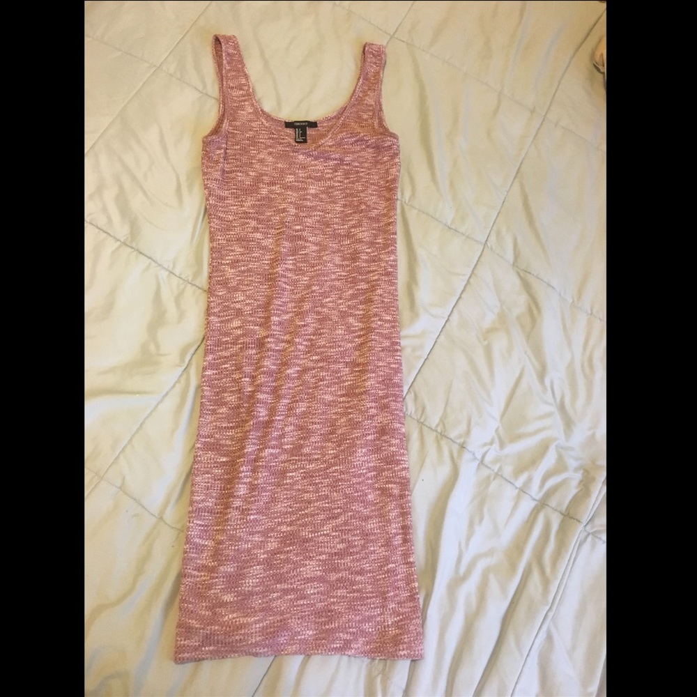 Forever 21 small burgundy heather long tank dress